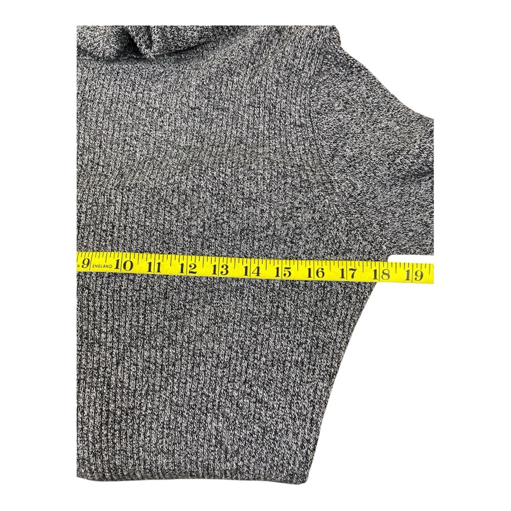 Carol Rose Gray White Cowl Turtleneck Cotton Sweater Size XL Stretchy Preppy - Picture 4 of 5